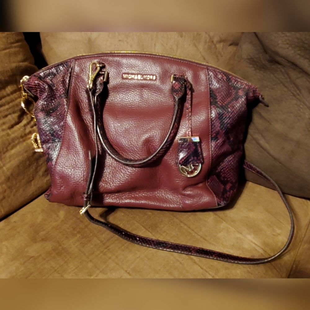 Burgundy Michael Kors satchel